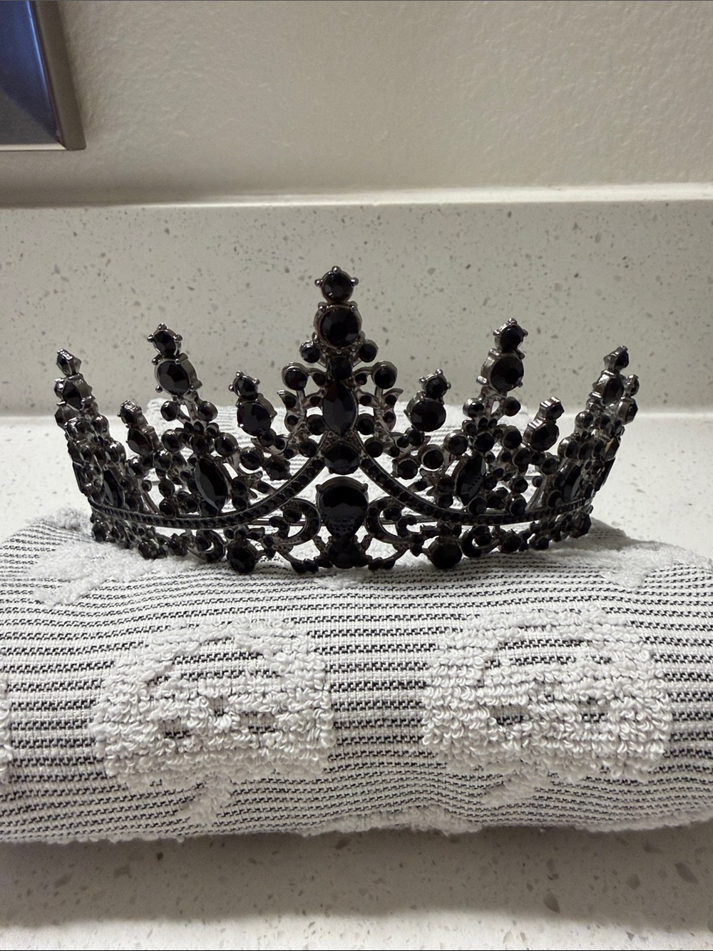 Black Jeweled Tiara Crown